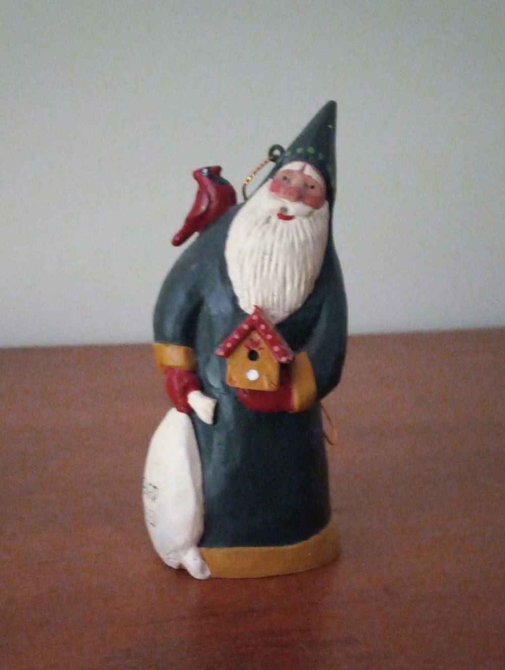 Vintage House of Hatten 1995 Santa & Cardinal Ornament by Susan M. Smith